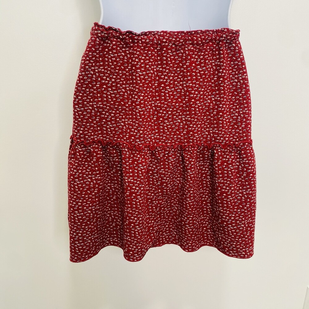 Brandy Melvile Kenzo Mini Skirt Floral Printed Tiered Pull-on High Rise One Size - Picture 6 of 11